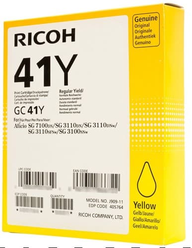 Cartus de gel original Ricoh GC 41Y Yellow (405764, GC-41Y)