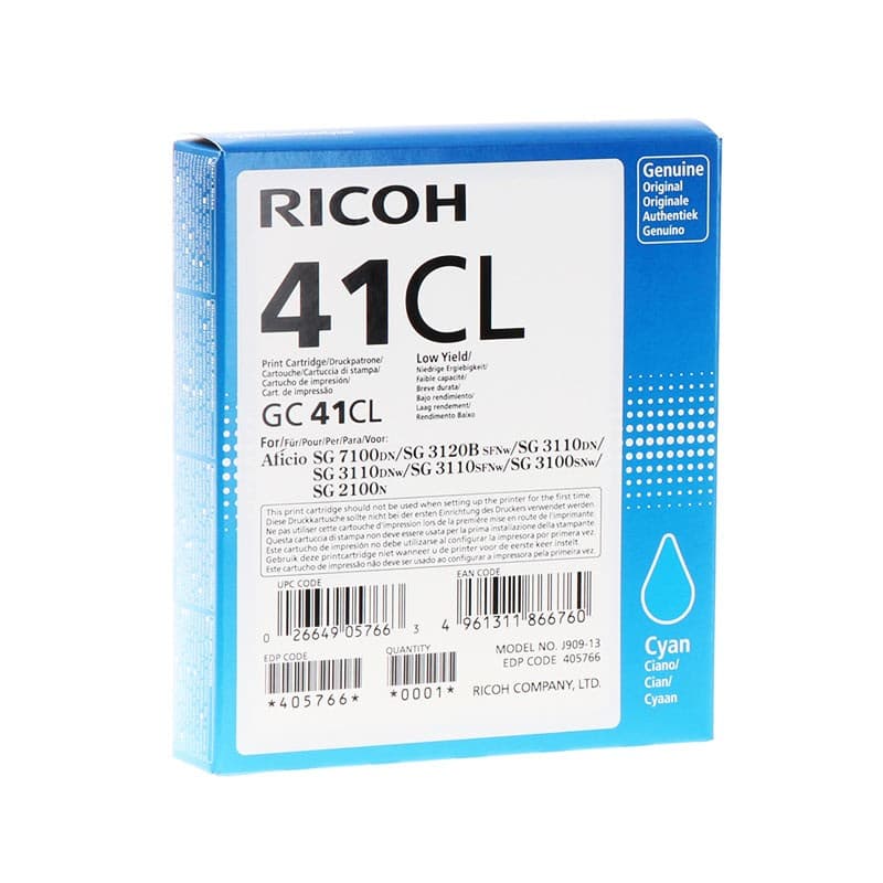 Cartus de gel original Ricoh GC 41CL Cyan (405766, GC-41CL)