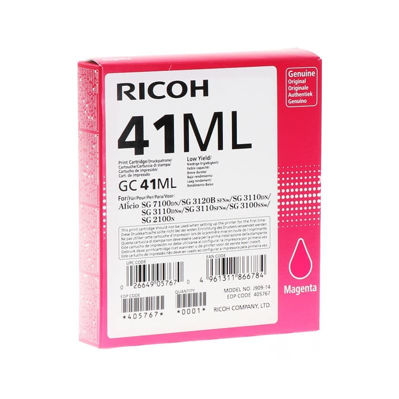 Cartus de gel original Ricoh GC 41ML Magenta (405767, GC-41ML)