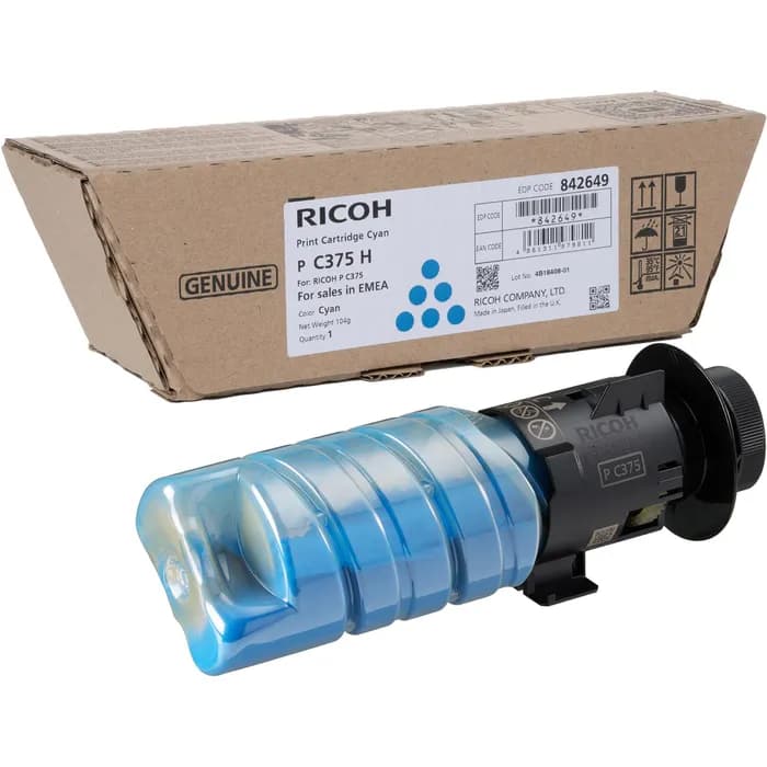 Toner original (10K) Ricoh P C375H Cyan (842649)