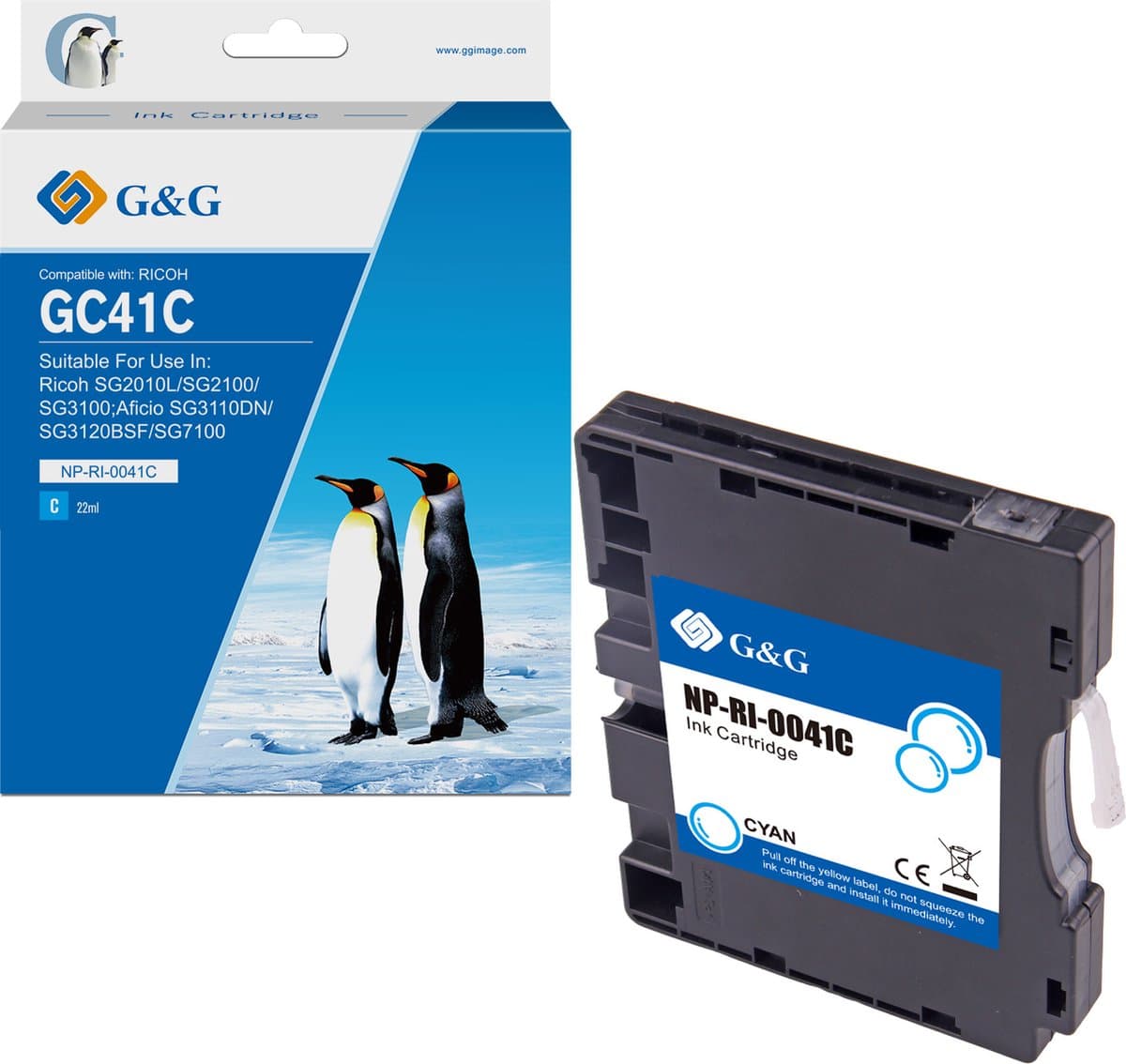 Cartus Premium G&G Ricoh GC 41C Cyan (405762, GC-41C)