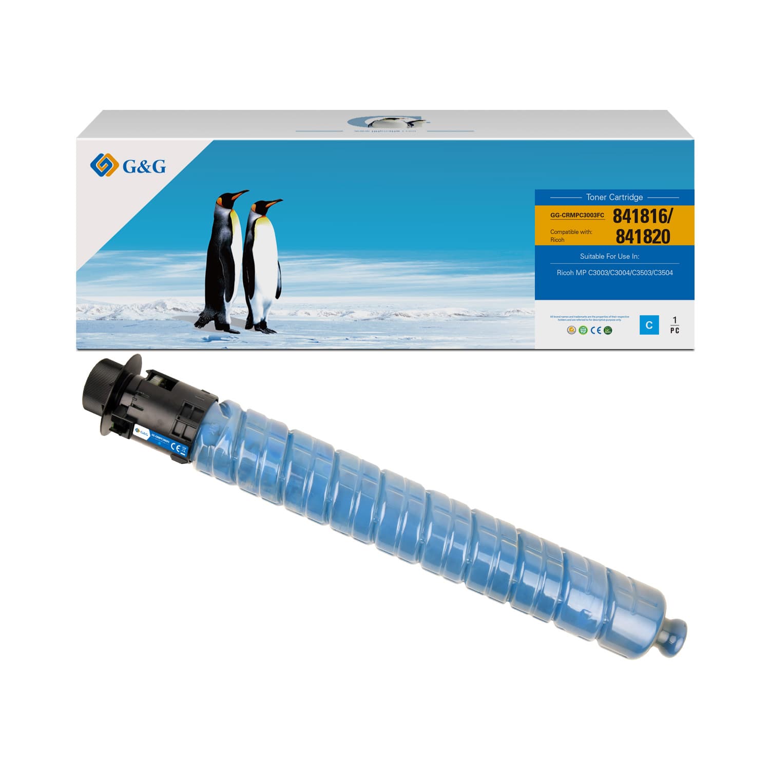 Toner Premium G&G (19K) Ricoh IM C3500 Cyan (842258)