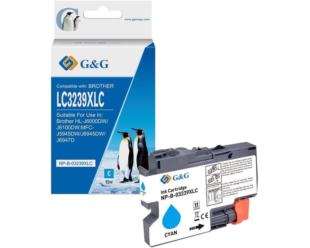 Cartus Premium G&G (5K) Brother LC 3239XL Cyan (LC-3239XLC, LC3239XLC)