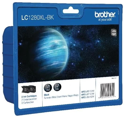 Set cartuse de cerneala Brother LC 1280XL Black (x2) (LC-1280XLBKBP2, LC1280XLBKBP2)