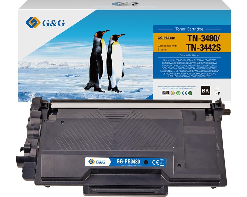Toner Premium G&G (8K) Brother TN 3480 Black (TN-3480, TN3480)