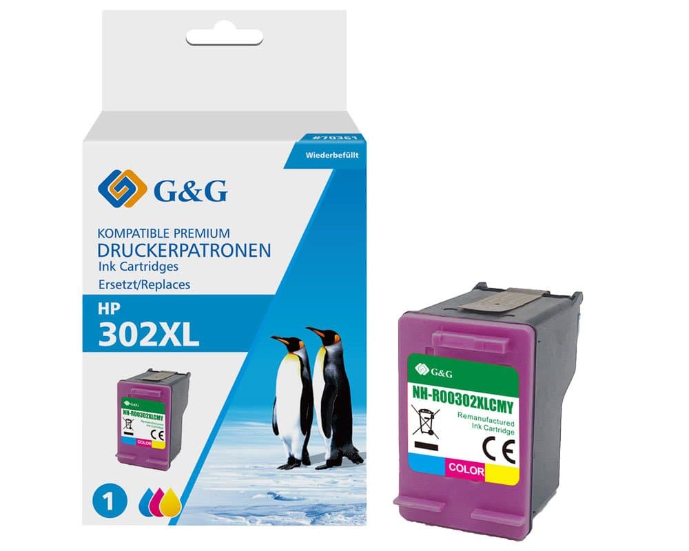 Cartus Premium G&G HP 302XL Color (F6U67AE)