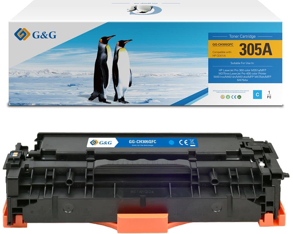 Toner Premium G&G (2.6K) HP 305A Cyan (CE411A)