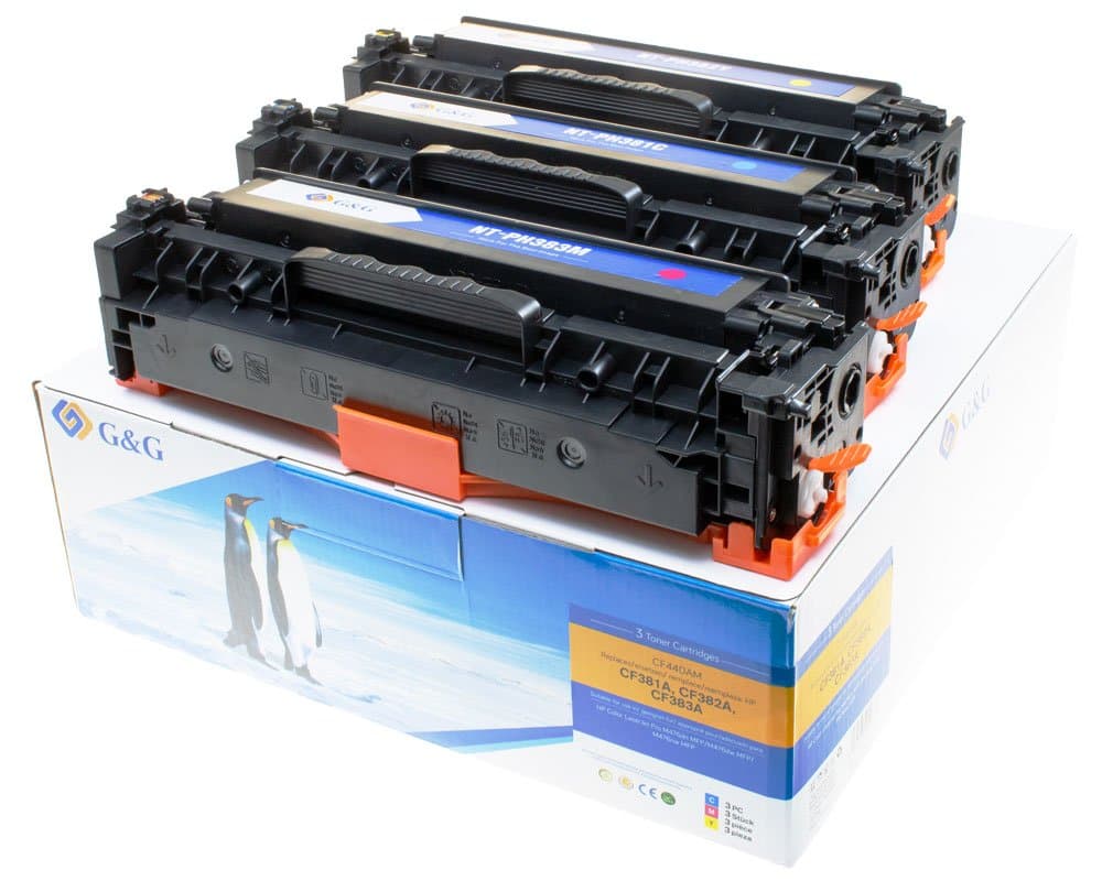 Pachet tonere premium G&G HP 312A Cyan/ Magenta/ Yellow (CF440AM, CMY)