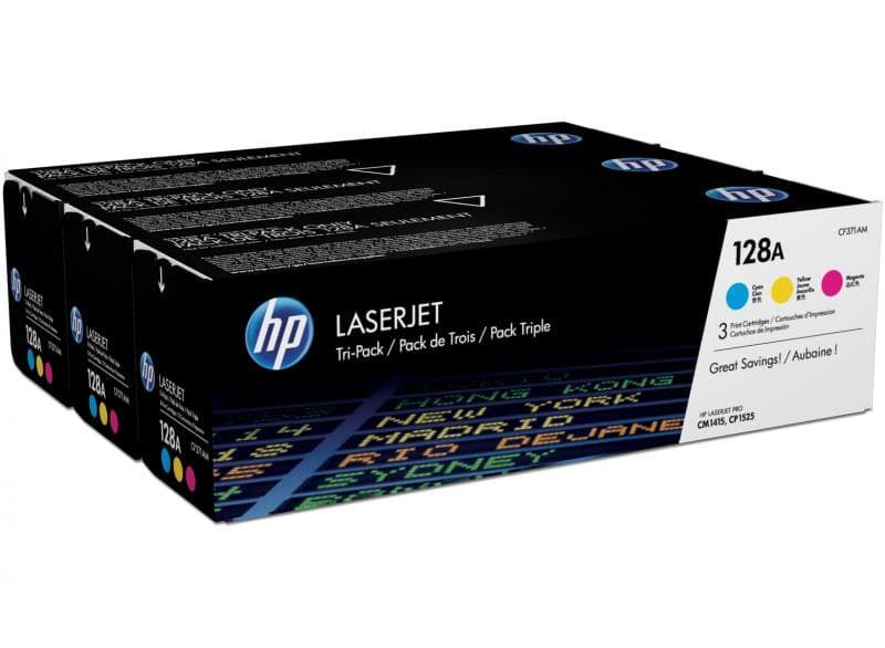 Set cartuse de toner HP 128A Cyan/ Magenta/ Yellow (CF371AM, CMY)