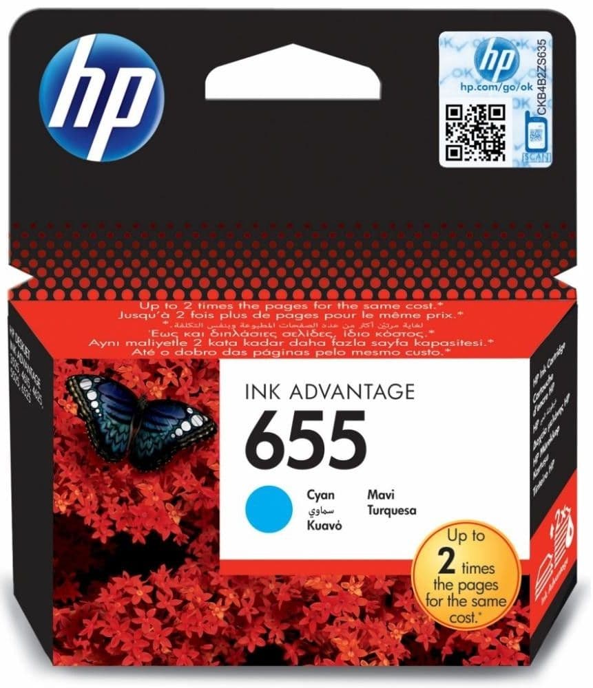 Cartus de cerneala original HP 655 Cyan (CZ110AE)