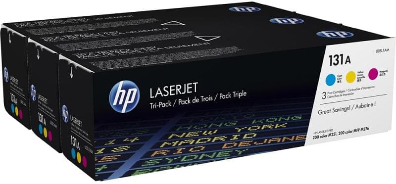 Set cartuse de toner HP 131A Cyan/ Magenta/ Yellow (U0SL1AM, CMY)