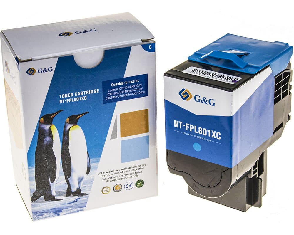 Toner Premium G&G cyan Lexmark 80C2SC0 (2K)